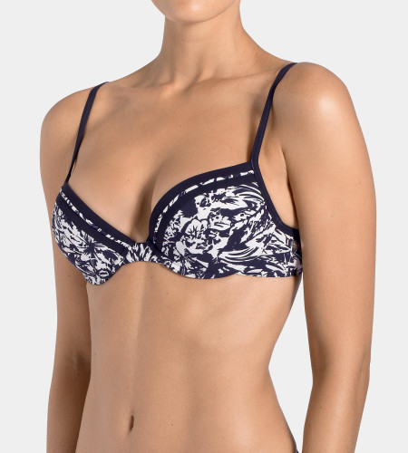 Triumph Sloggi Midnight Flower push-up kostium kąpielowy dwuczęsciowy