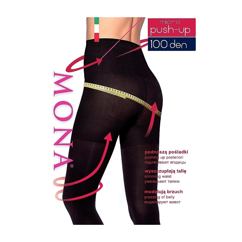 Mona Micro push-up 100den Rozm.2 Rajstopy modelujące
